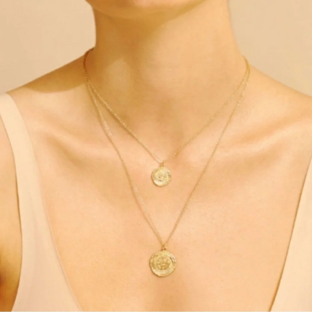 Amber Sceats Layered Gold Coin Pendant Necklace - Picture 4 of 9